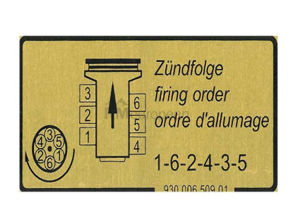 Porsche Firing Order Decal Dansk Classic 93000650901