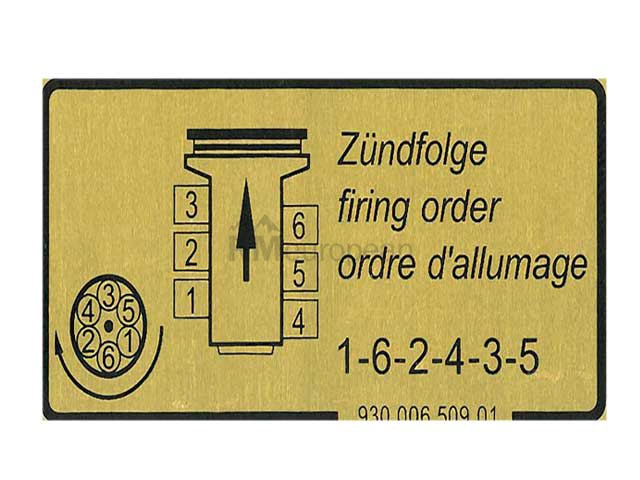 Porsche Firing Order Decal Dansk Classic 93000650901
